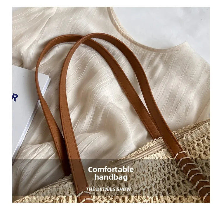 Sac de Plage Paille Bohème Été