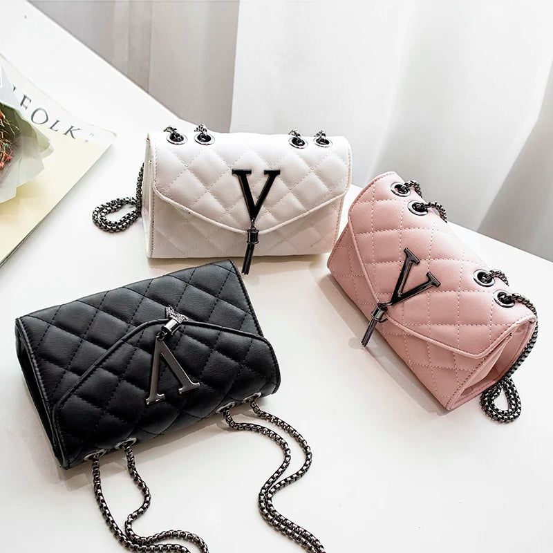 Sac Bandoulière Cuir Matelassé Chaîne