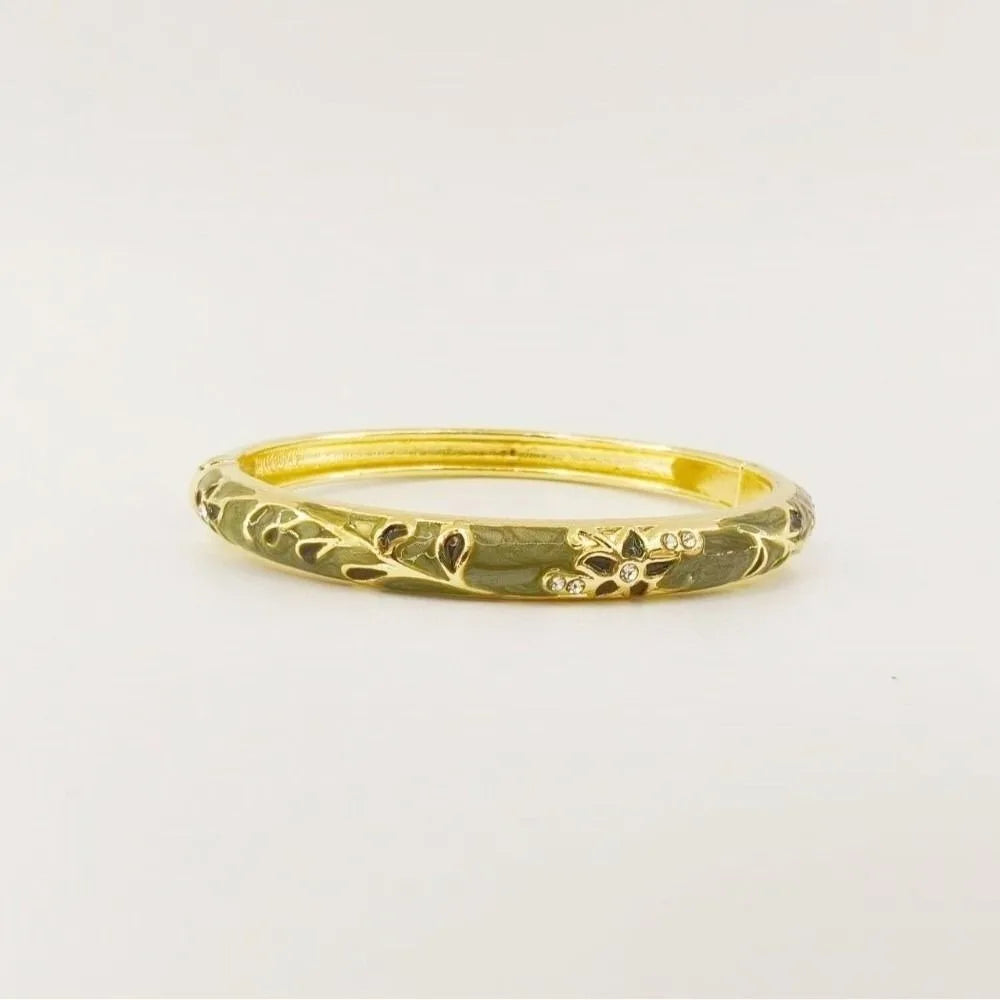 Bracelet Jonc Émail Cloisonné Artisanal - Fleurs Ethniques | 11 Styles