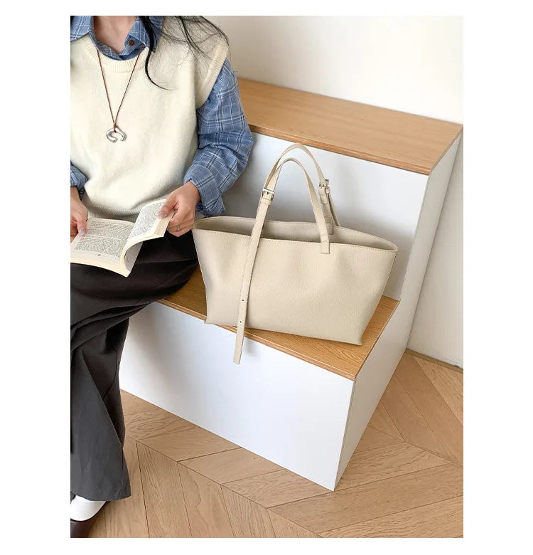 Tote Bag Cuir PU Souple Grande Taille