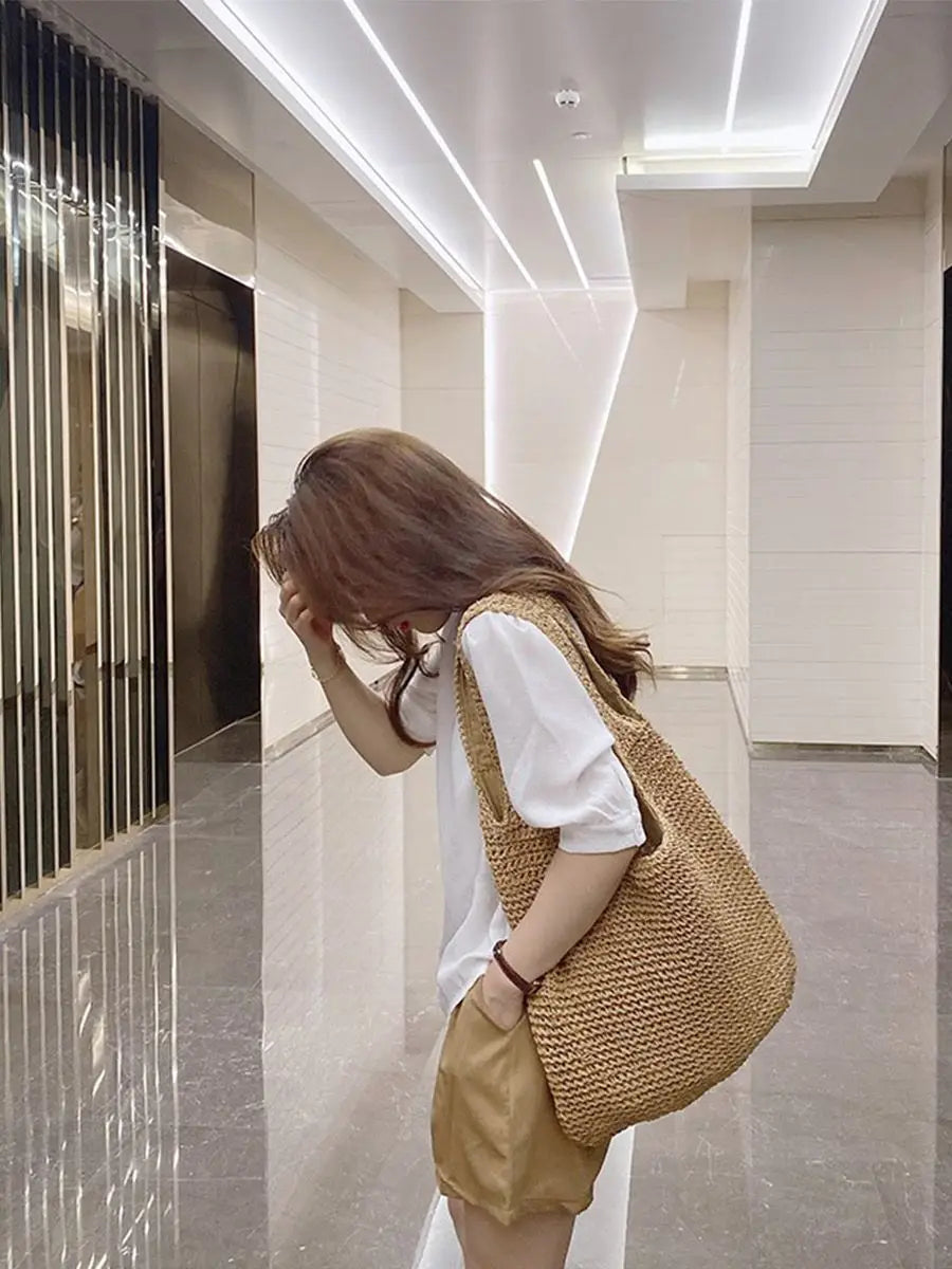 Sac Tote Paille Français Vacances