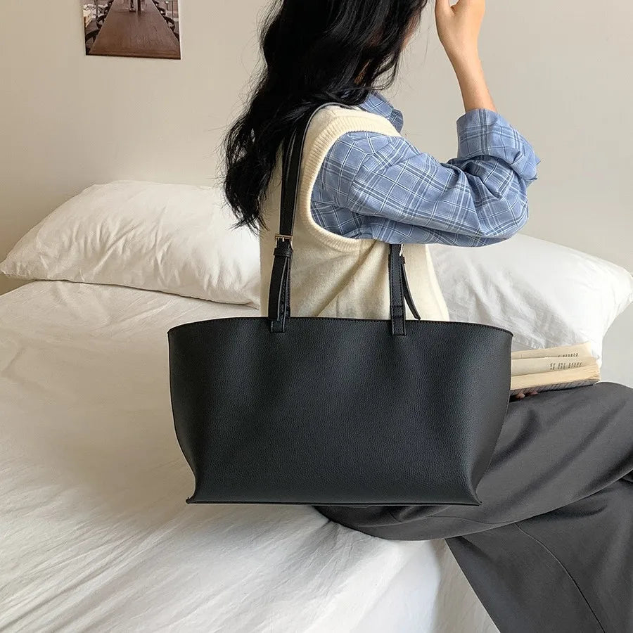 Tote Bag Cuir PU Souple Grande Taille
