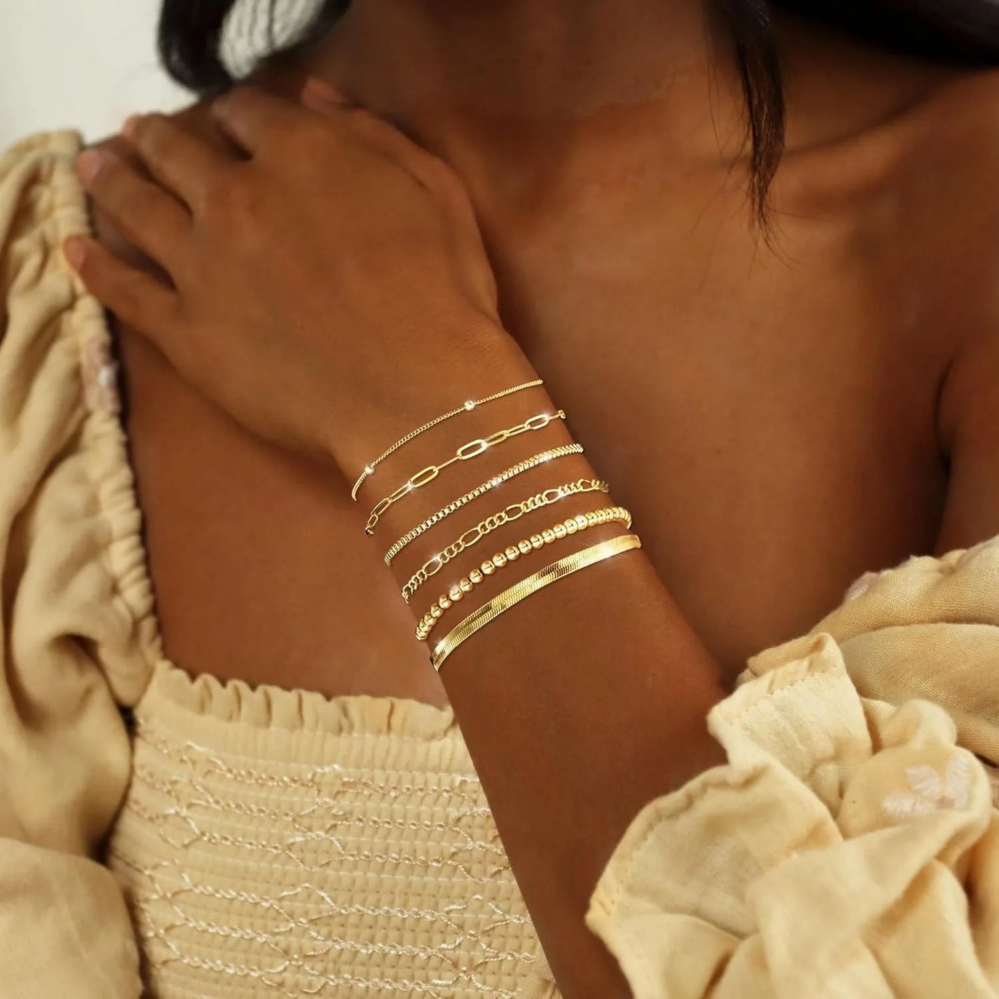 Set Bracelets Or 14K Empilables