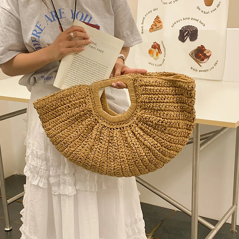Sac de Plage Paille Tressée