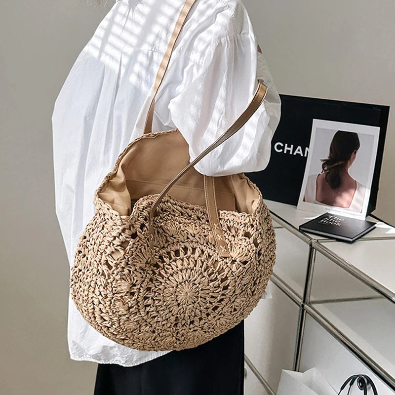 Sac de Plage Paille Rond Vacation