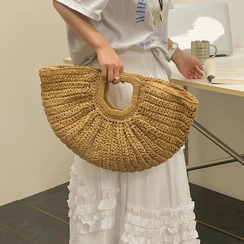 Sac de Plage Paille Tressée