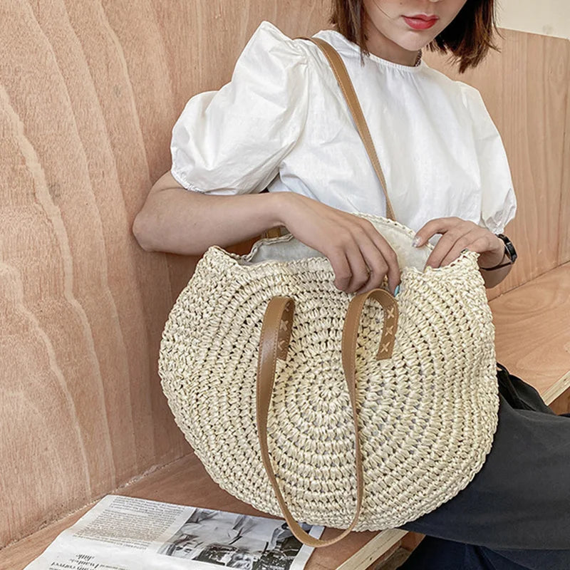 Sac de Plage Paille Rond Vacation