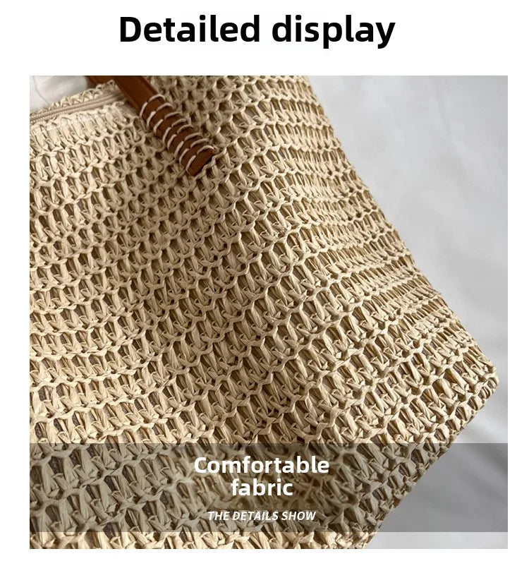 Sac de Plage Paille Bohème Été