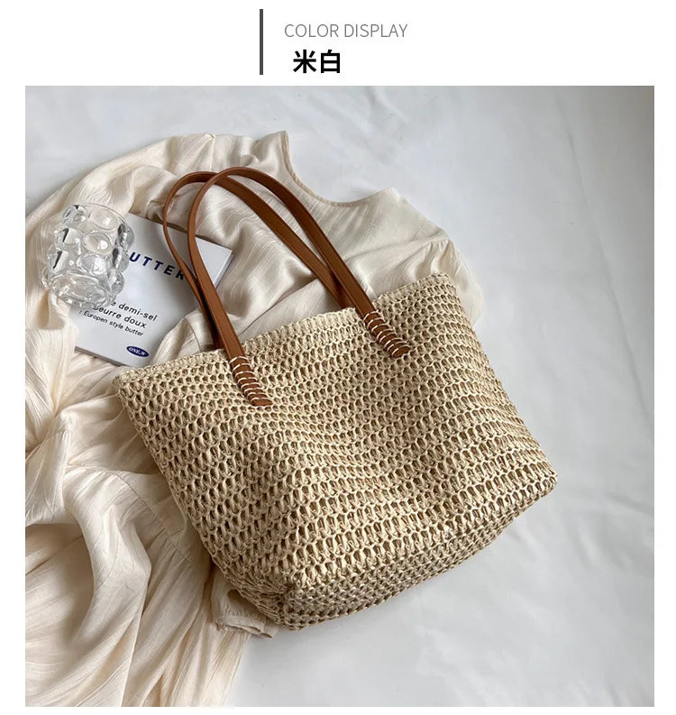 Sac de Plage Paille Bohème Été