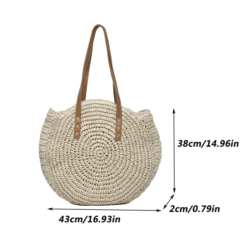 Sac de Plage Paille Rond Vacation