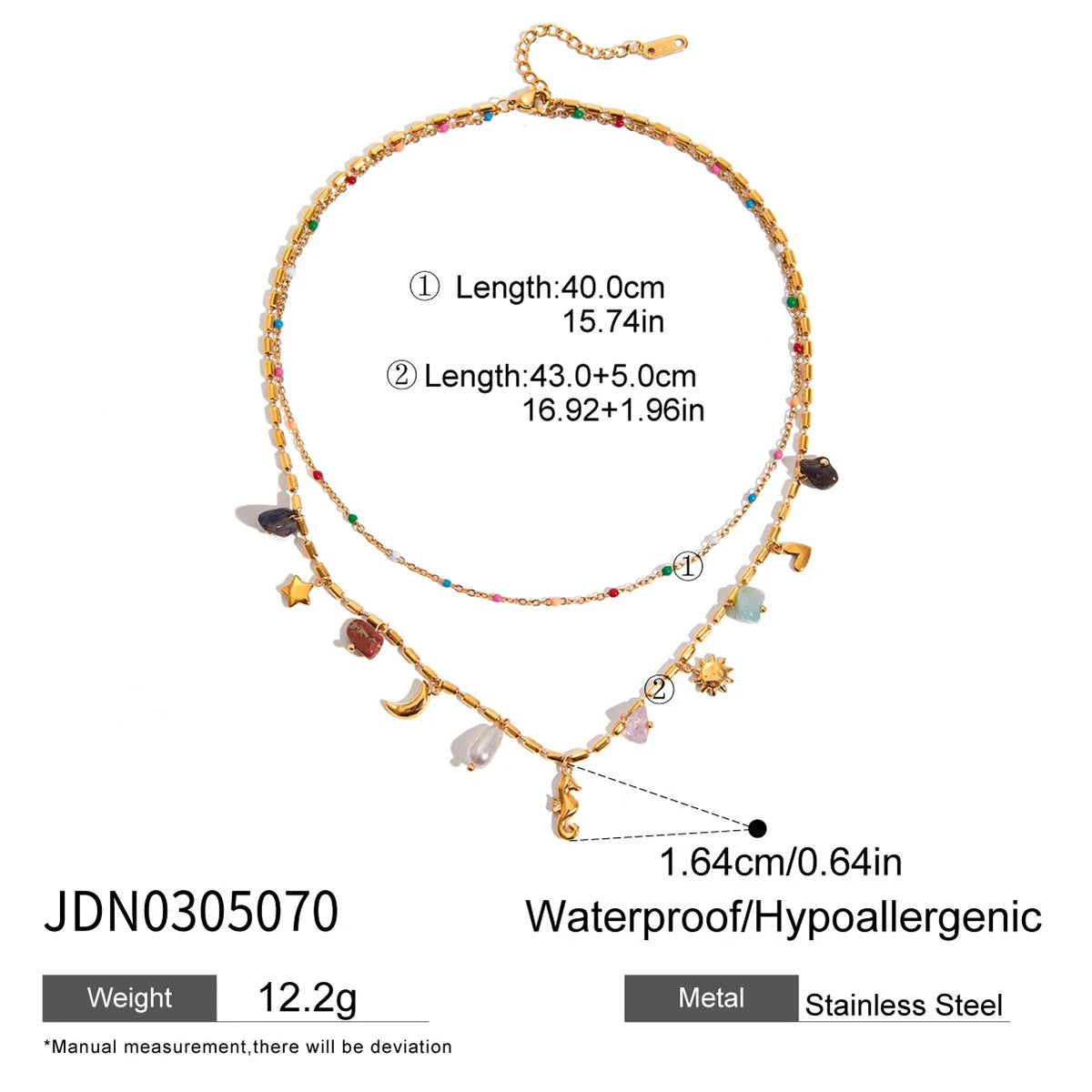 Collier Double Rang Pierre Naturelle