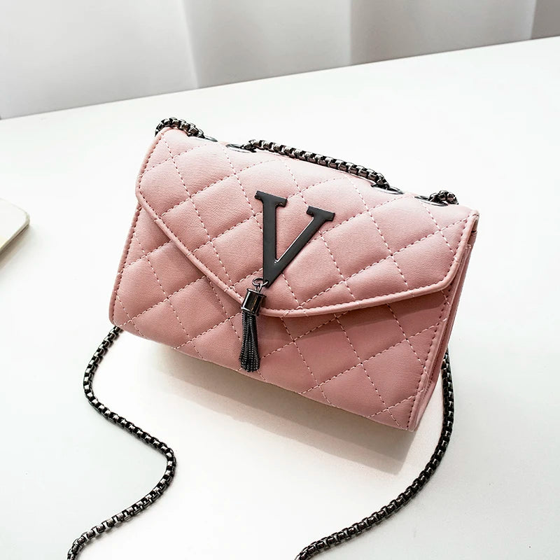 Sac Bandoulière Cuir Matelassé Chaîne