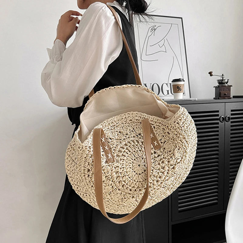 Sac de Plage Paille Rond Vacation