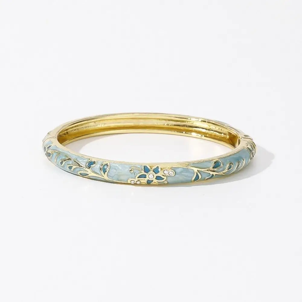 Bracelet Jonc Émail Cloisonné Artisanal - Fleurs Ethniques | 11 Styles