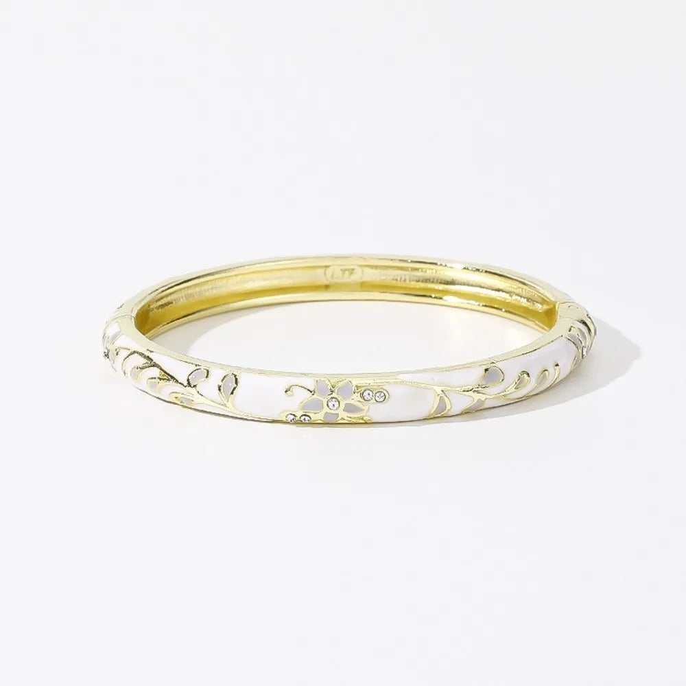 Bracelet Jonc Émail Cloisonné Artisanal - Fleurs Ethniques | 11 Styles