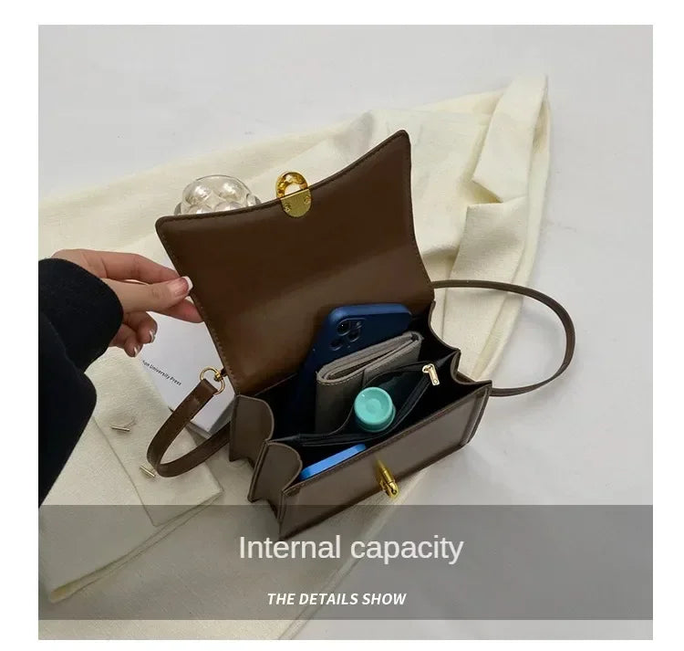 Sac Carré Cuir PU Mini Élégant