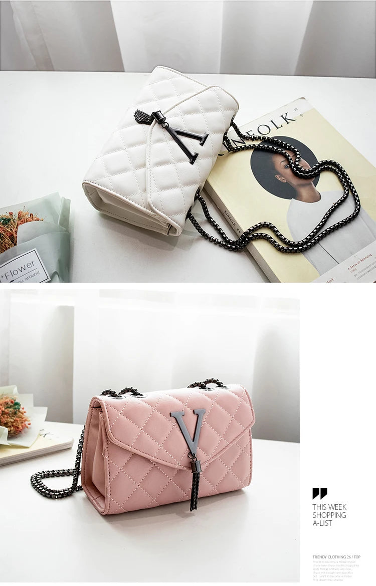 Sac Bandoulière Cuir Matelassé Chaîne