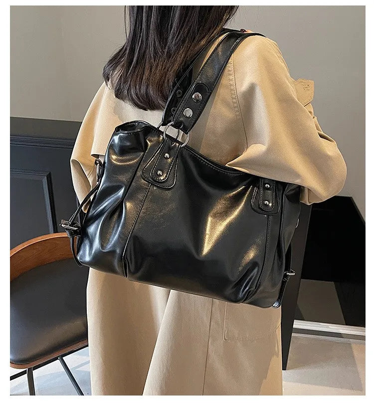 Sac Bandoulière Bicolore Grande Capacité