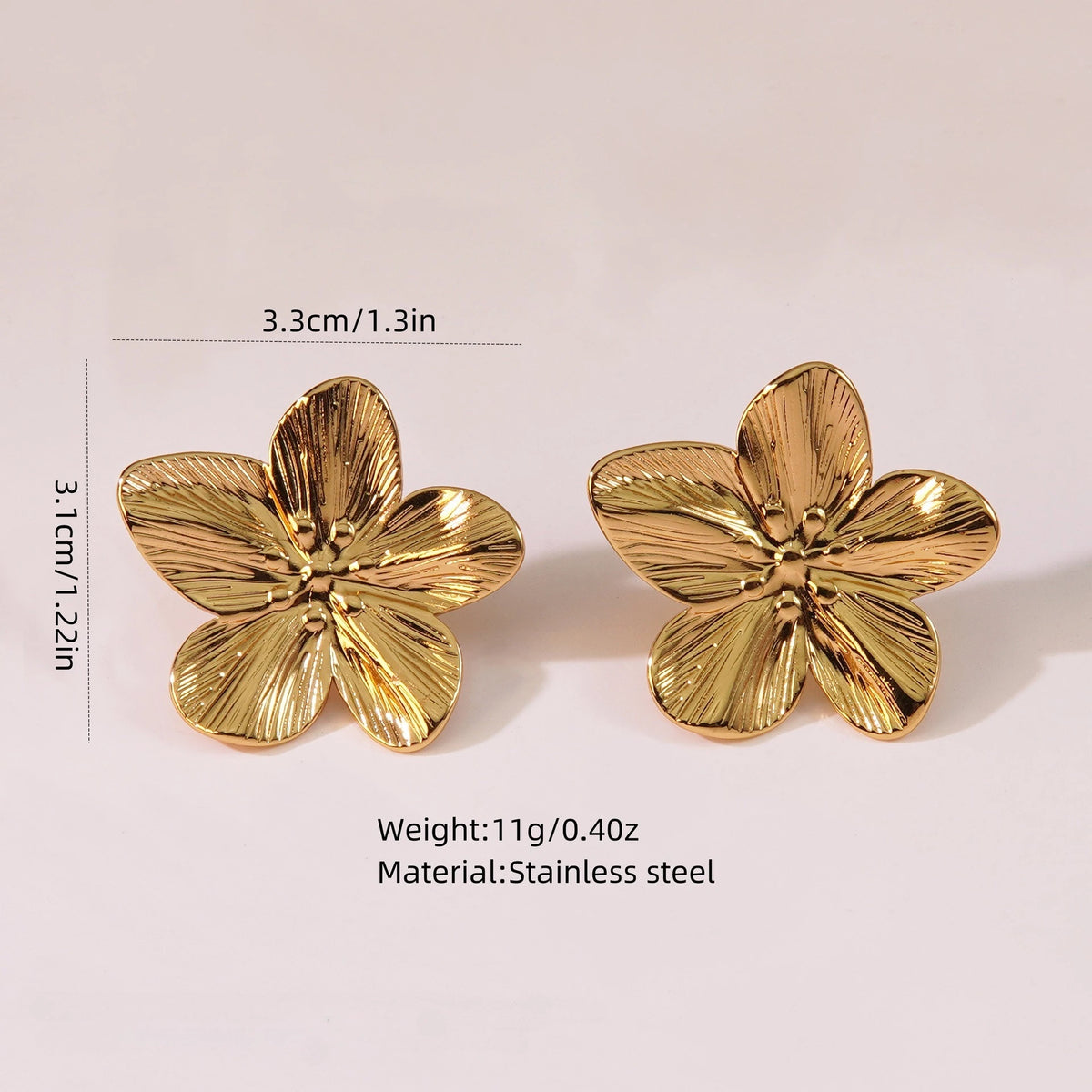Boucles d'Oreilles Fleur Or Vintage