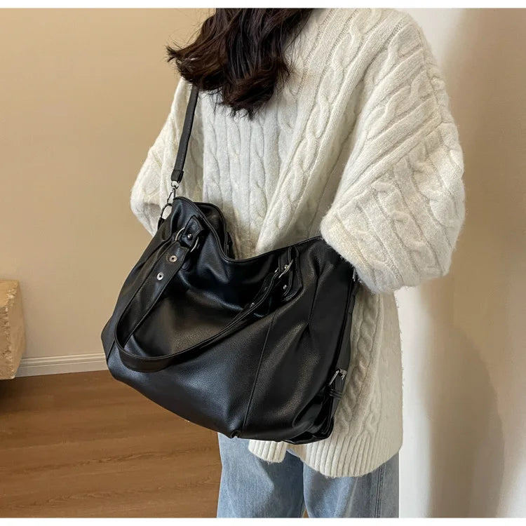 Sac Bandoulière Bicolore Grande Capacité