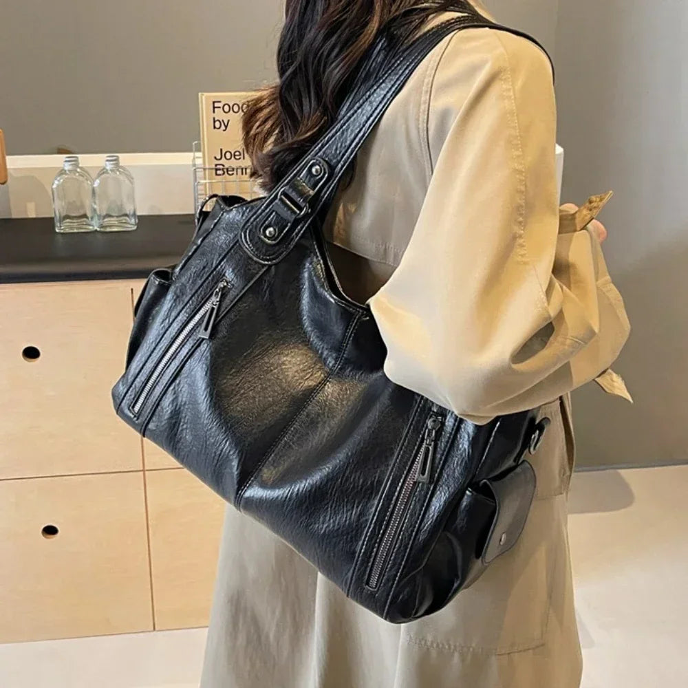 Sac Bandoulière Bicolore Grande Capacité