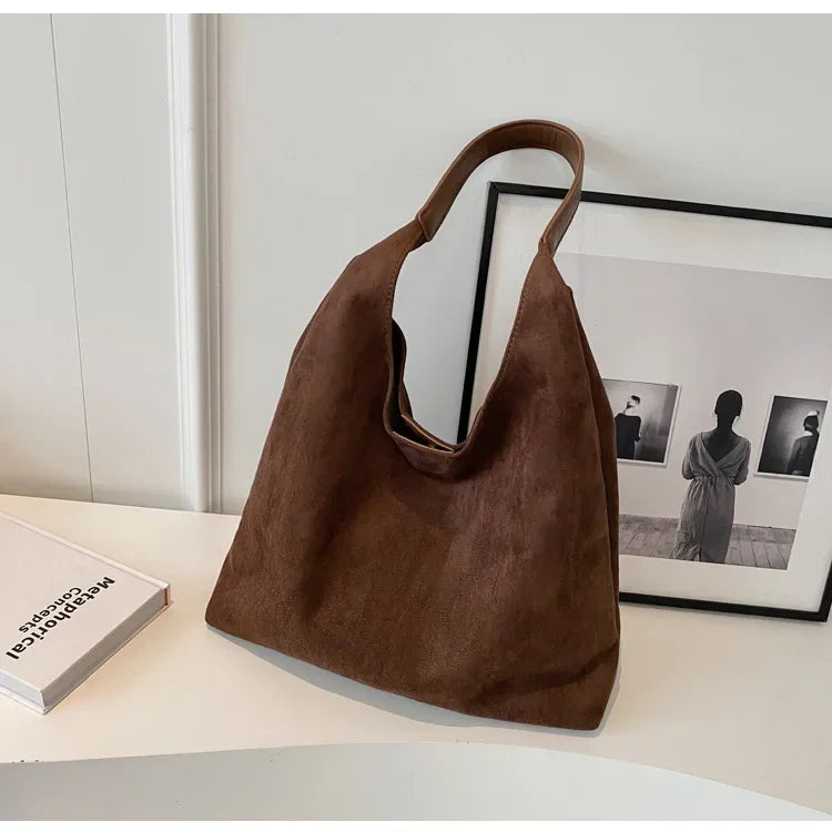 Sac Bandoulière Daim Grande Capacité