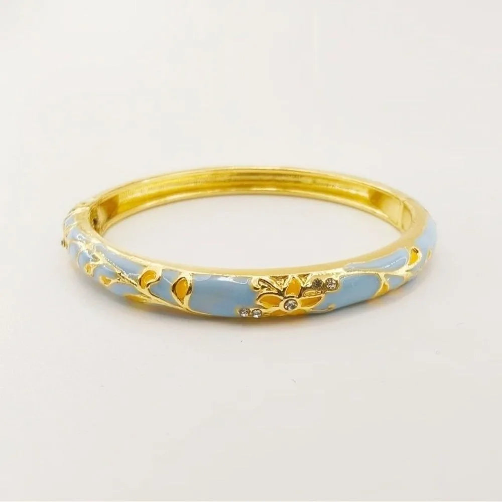 Bracelet Jonc Émail Cloisonné Artisanal - Fleurs Ethniques | 11 Styles