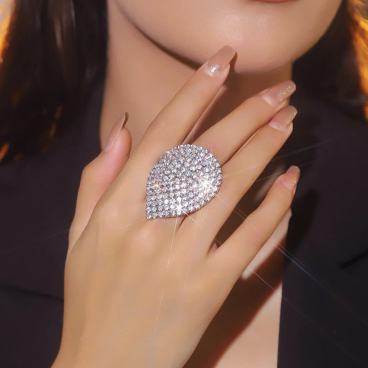 Sliver Crystal Rings for women Big Butterfly Women Wedding Band Cubic Zirconia Statement Rings for women Jewelry Gifts