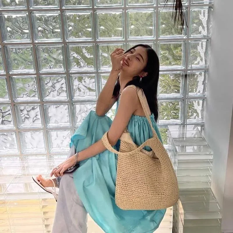 Sac Tote Paille Français Vacances