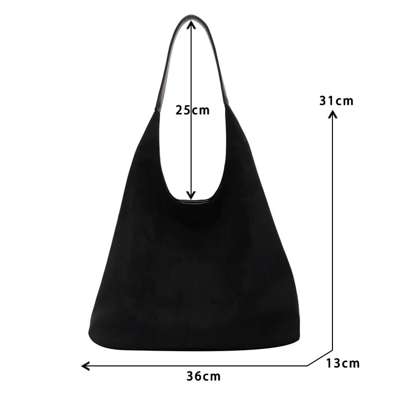 Sac Bandoulière Daim Grande Capacité