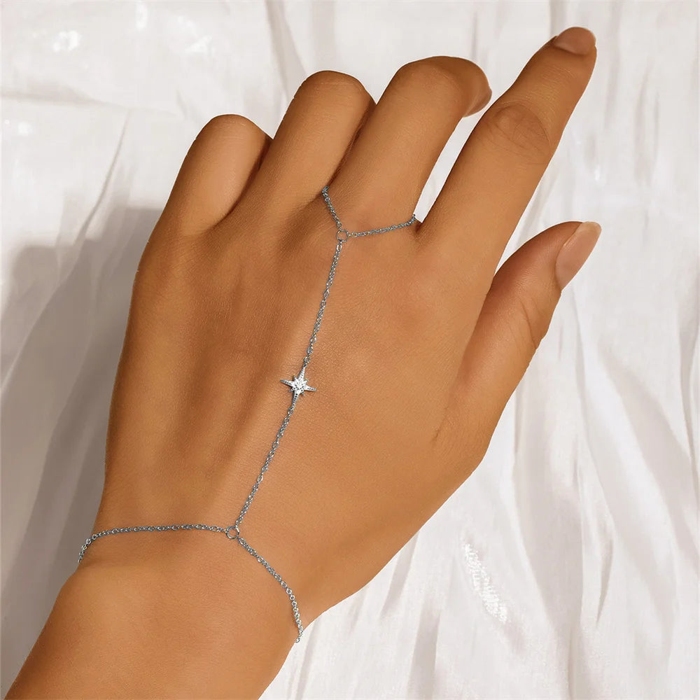 Bracelet Argent 925 Cœur & Étoile