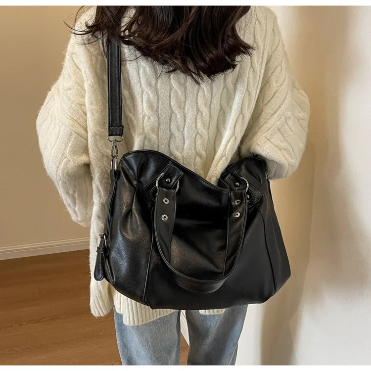 Sac Bandoulière Bicolore Grande Capacité