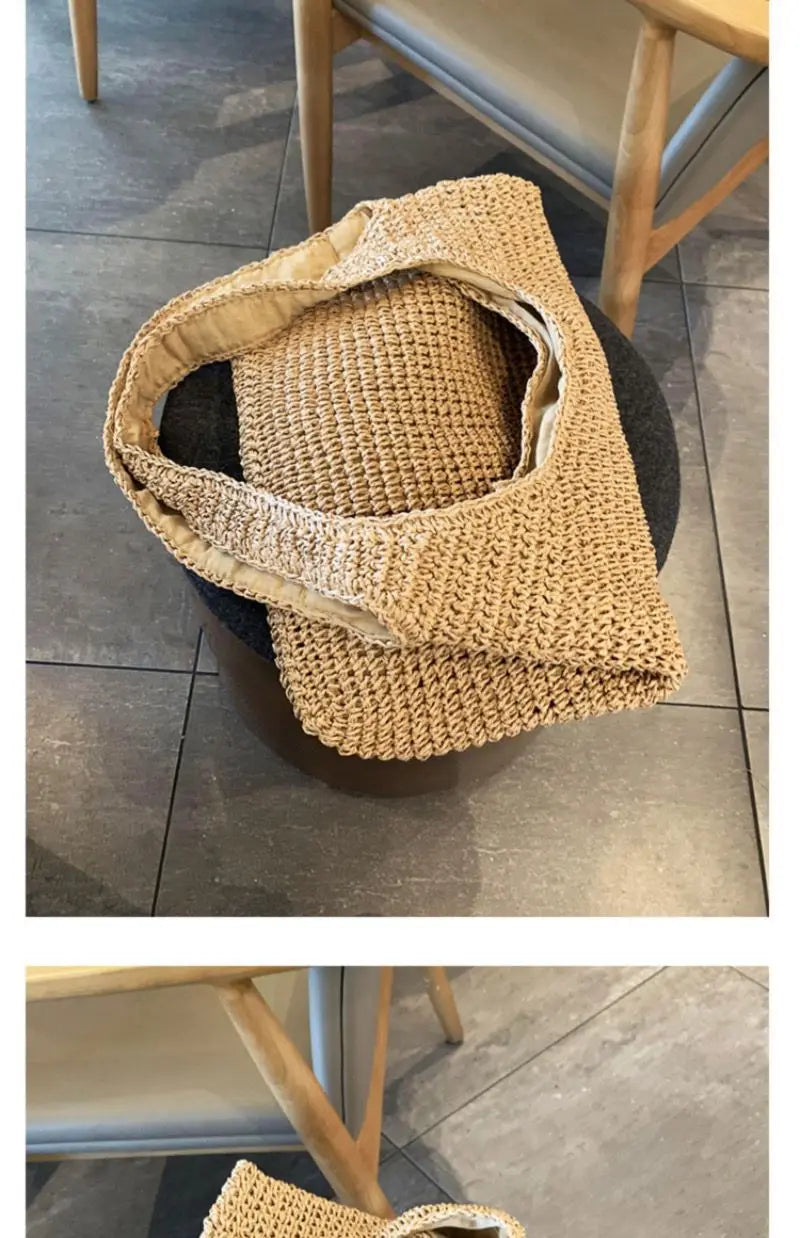 Sac Tote Paille Français Vacances