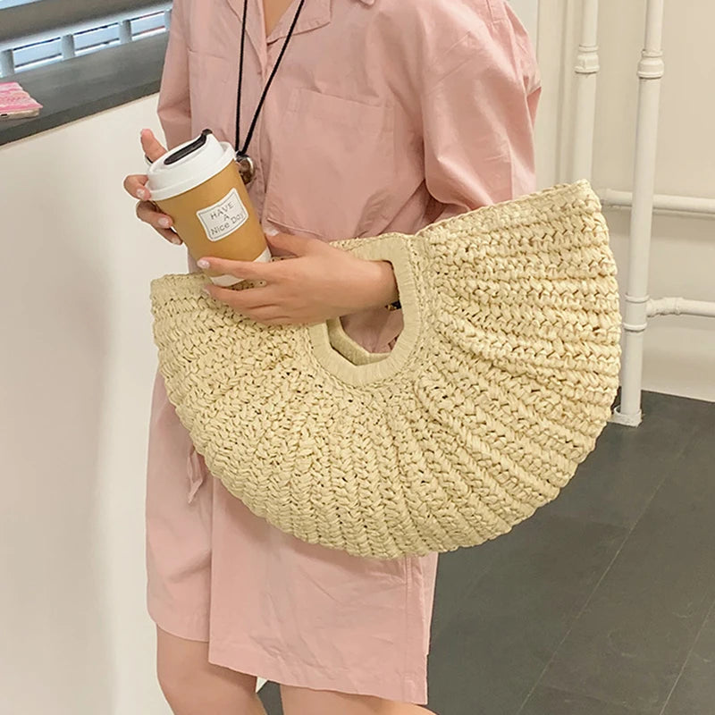 Sac de Plage Paille Tressée