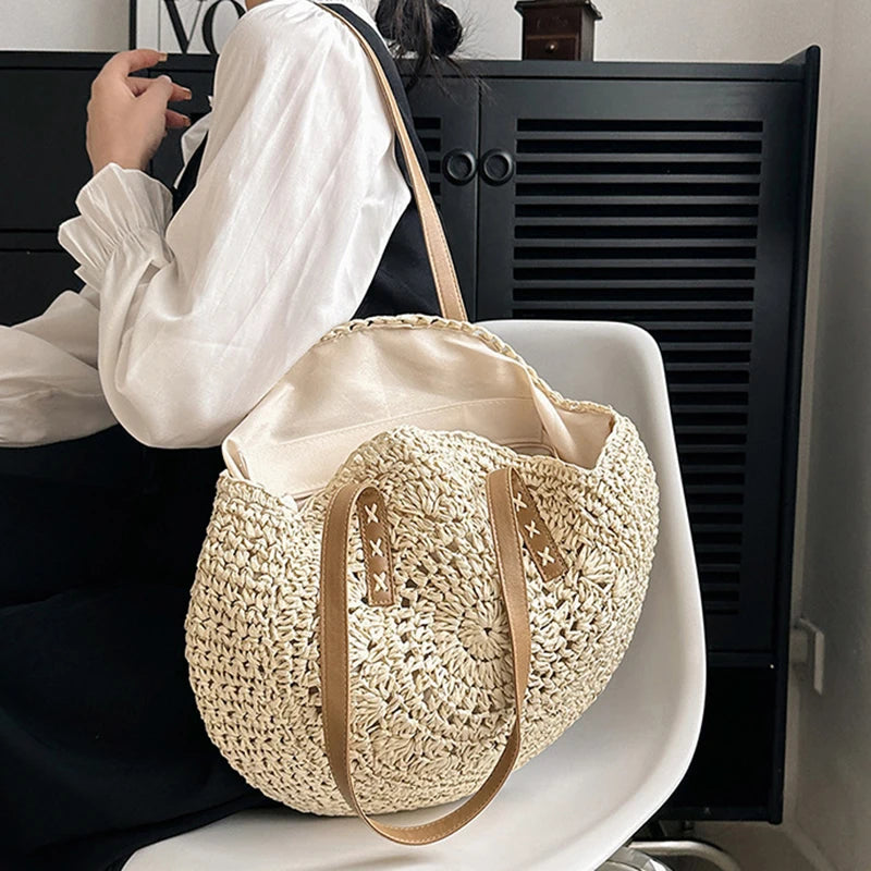 Sac de Plage Paille Rond Vacation