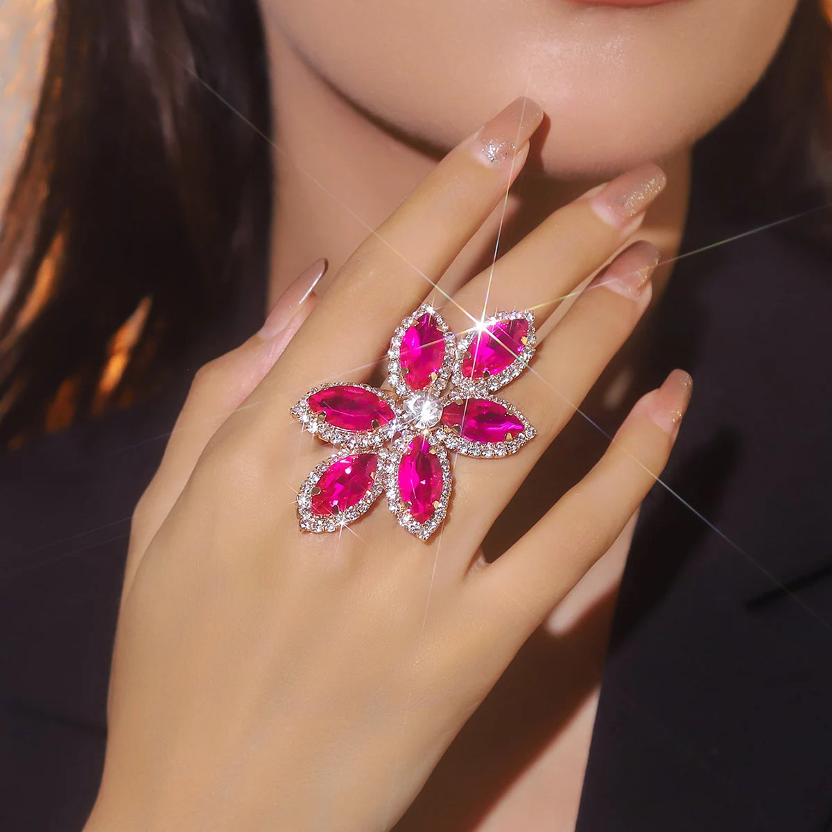 Sliver Crystal Rings for women Big Butterfly Women Wedding Band Cubic Zirconia Statement Rings for women Jewelry Gifts