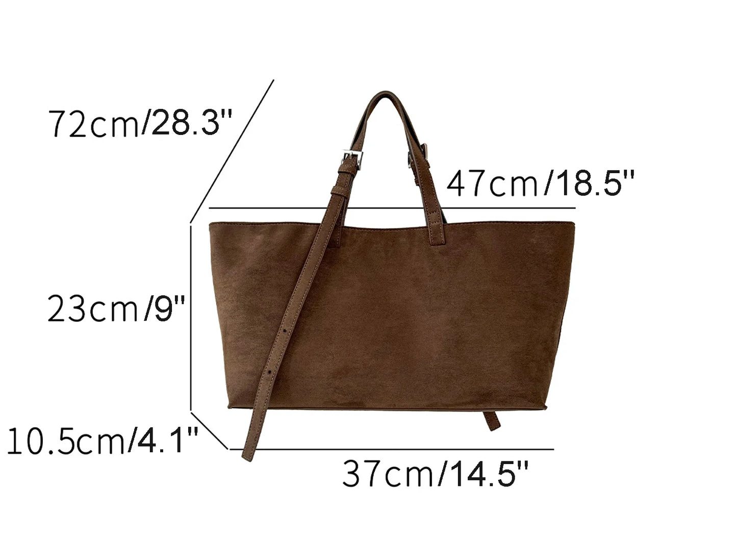 Tote Bag Cuir PU Souple Grande Taille