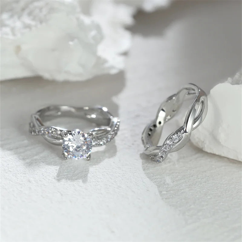 Set Bagues Mariage Zircon