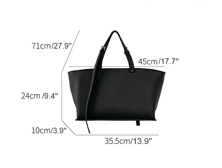 Tote Bag Cuir PU Souple Grande Taille