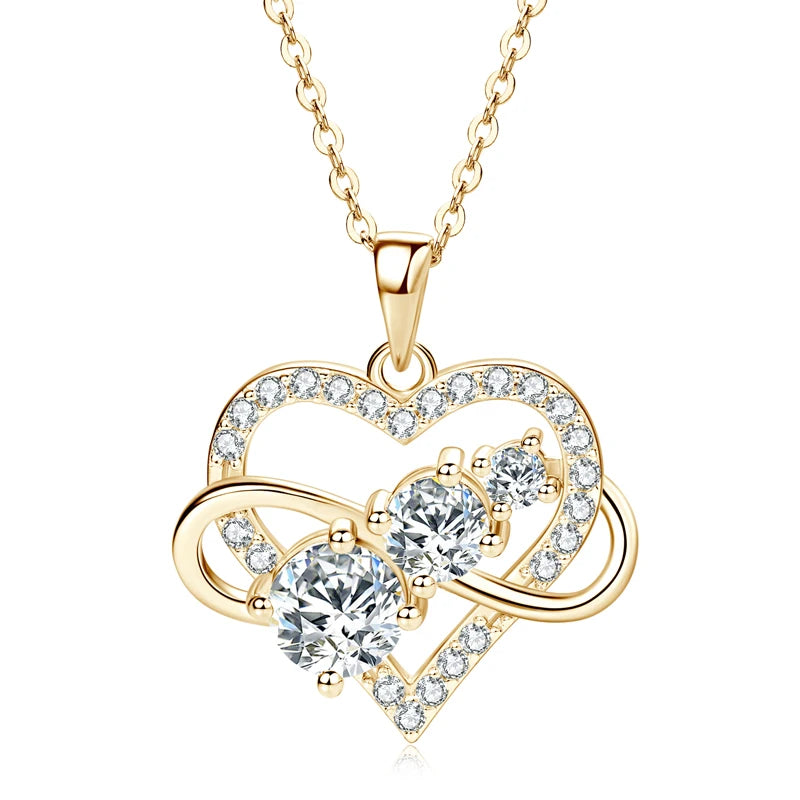 Collier Pendentif Cœur Moissanite Argent 925