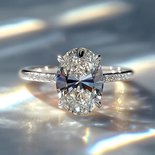 Bague ovale zircone brillante femme - Maison Masy