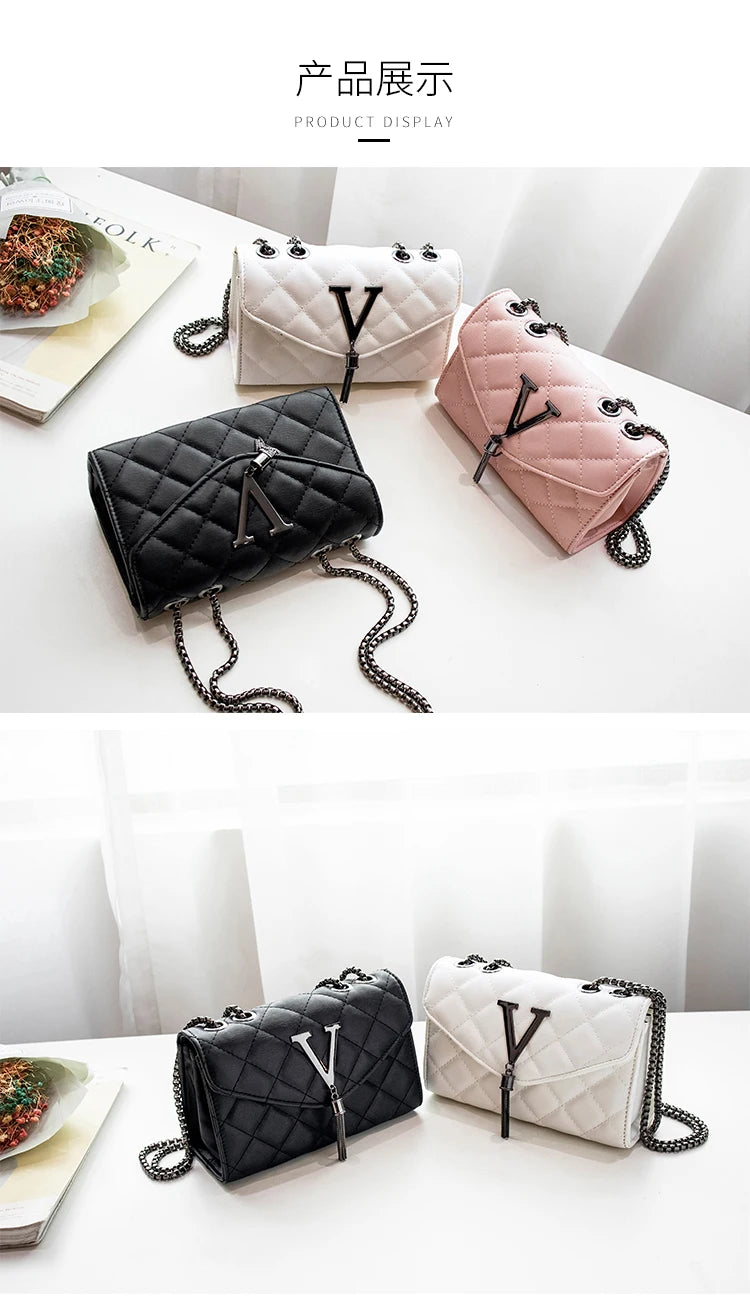 Sac Bandoulière Cuir Matelassé Chaîne