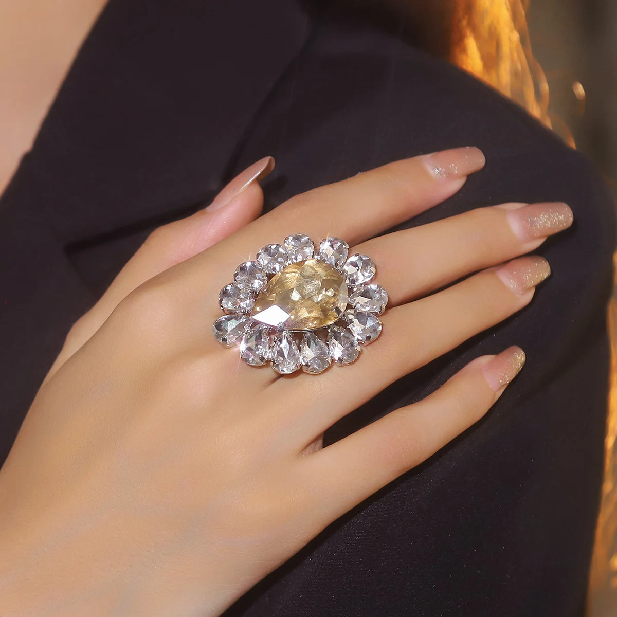 Sliver Crystal Rings for women Big Butterfly Women Wedding Band Cubic Zirconia Statement Rings for women Jewelry Gifts