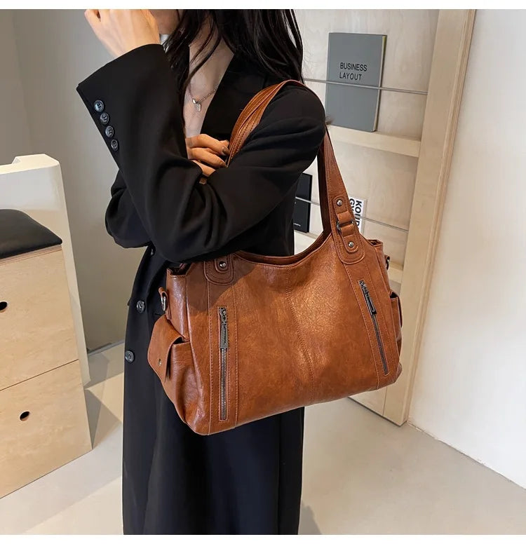 Sac Bandoulière Bicolore Grande Capacité