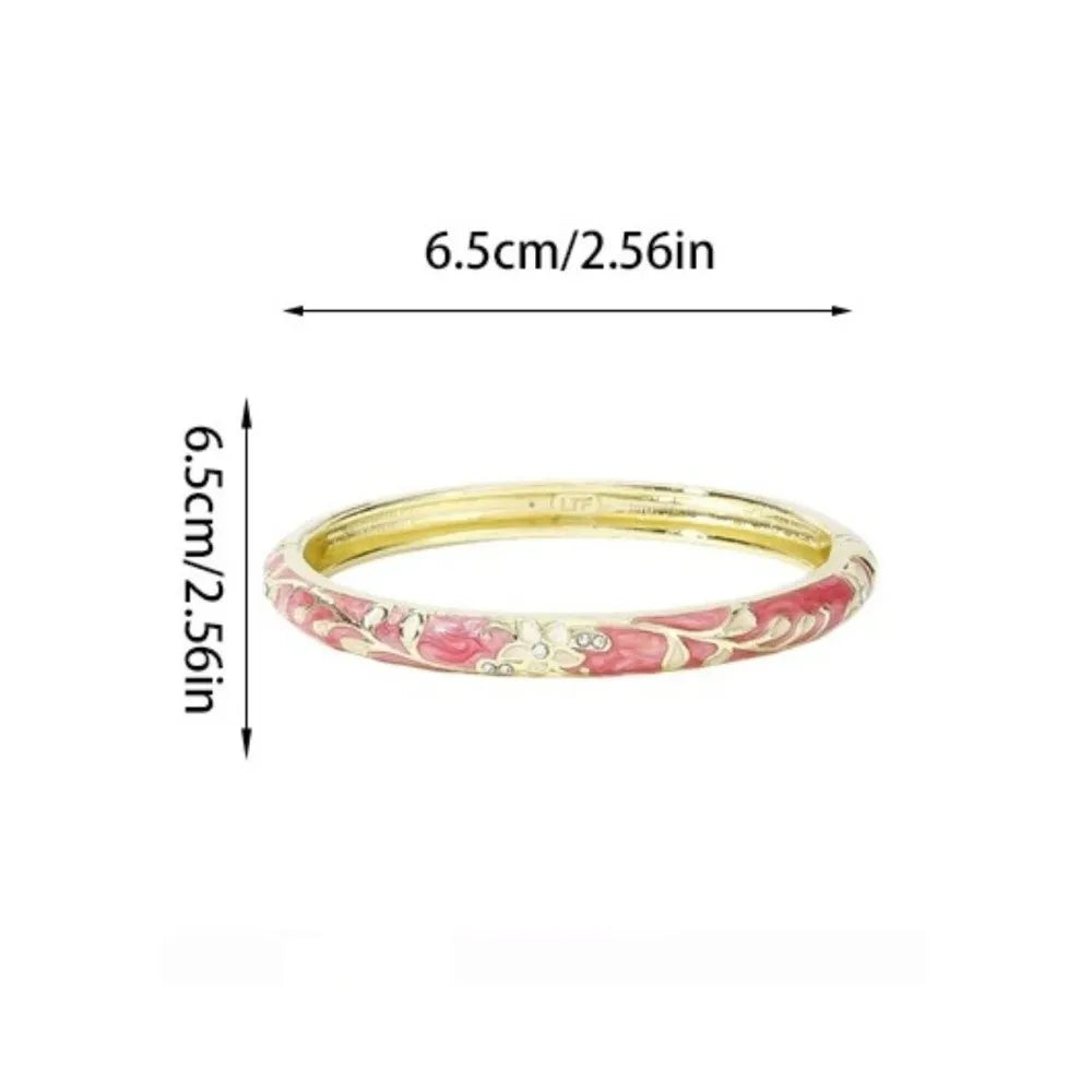 Bracelet Jonc Émail Cloisonné Artisanal - Fleurs Ethniques | 11 Styles