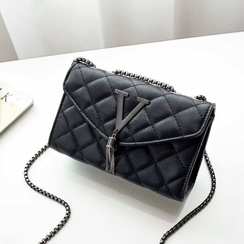 Sac Bandoulière Cuir Matelassé Chaîne