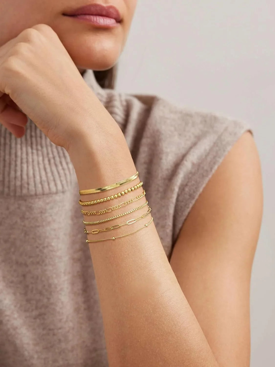 Set Bracelets Or 14K Empilables