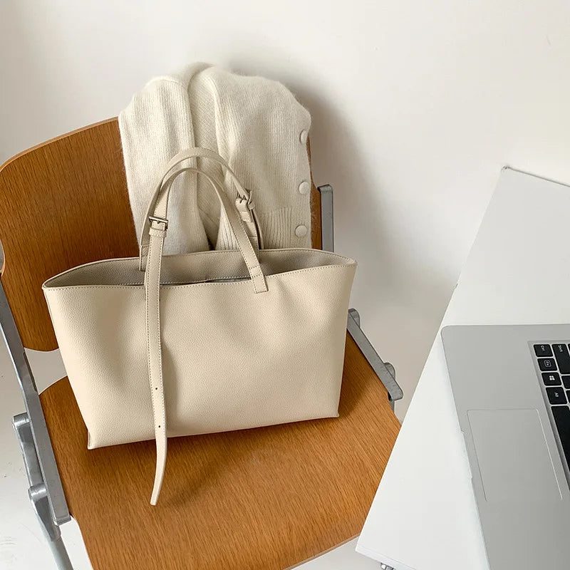 Tote Bag Cuir PU Souple Grande Taille