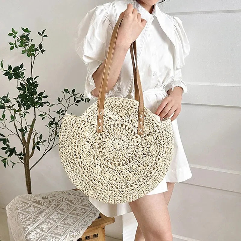 Sac de Plage Paille Rond Vacation