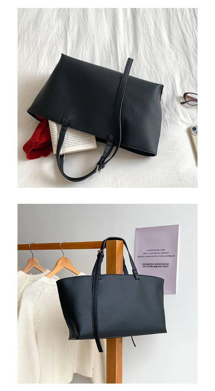 Tote Bag Cuir PU Souple Grande Taille